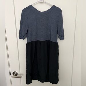 Topshop T-shirt Dress in Blue and Black